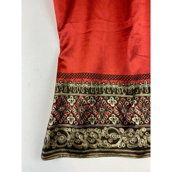 Como Black Women's Boho Halter Orange Tank Top Size Small - Picture 3 of 9